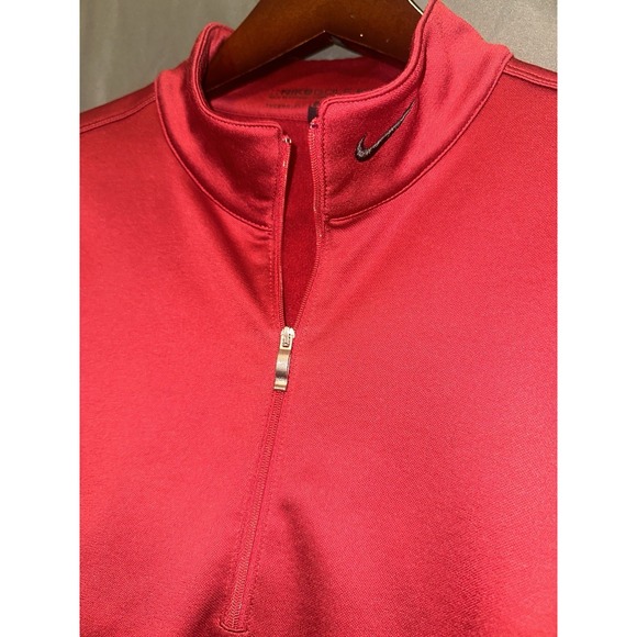 Nike Golf Men's Large Therma-fit Fleece Quarter Zip Pullover Red - Picture 2 of 6